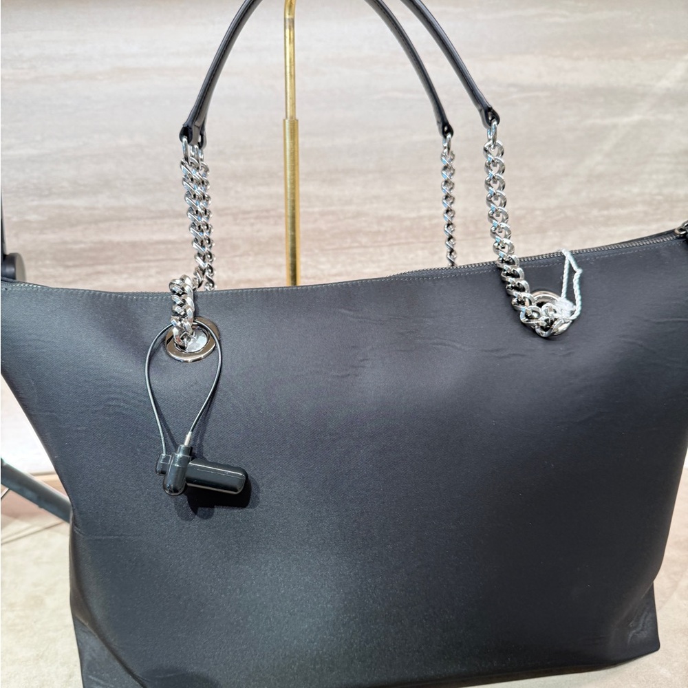Jimmy choo metal Chain-Handle black nylon Tote Bag - Picture 5 of 6
